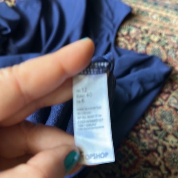 NWOT Topshop Asymmetrical Hemline , sleeveless dress with slip & back zip!UK 12 - Picture 7 of 14